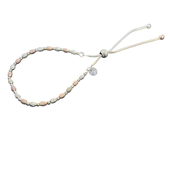 Franco Stellari Jewelry - Franco Stellari Two Tone Adjustable Bolo Bracelet Signed 925 Italy (6135)